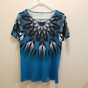 Elegant Blue Mandala Women's Blouse